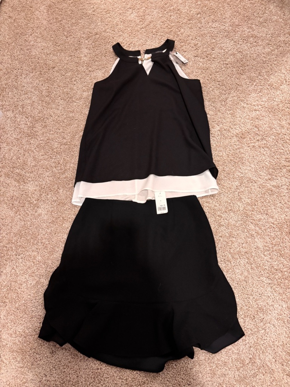NWT Banana Republic and The Limited Black & White Top and Skirt Set Sz S and 4